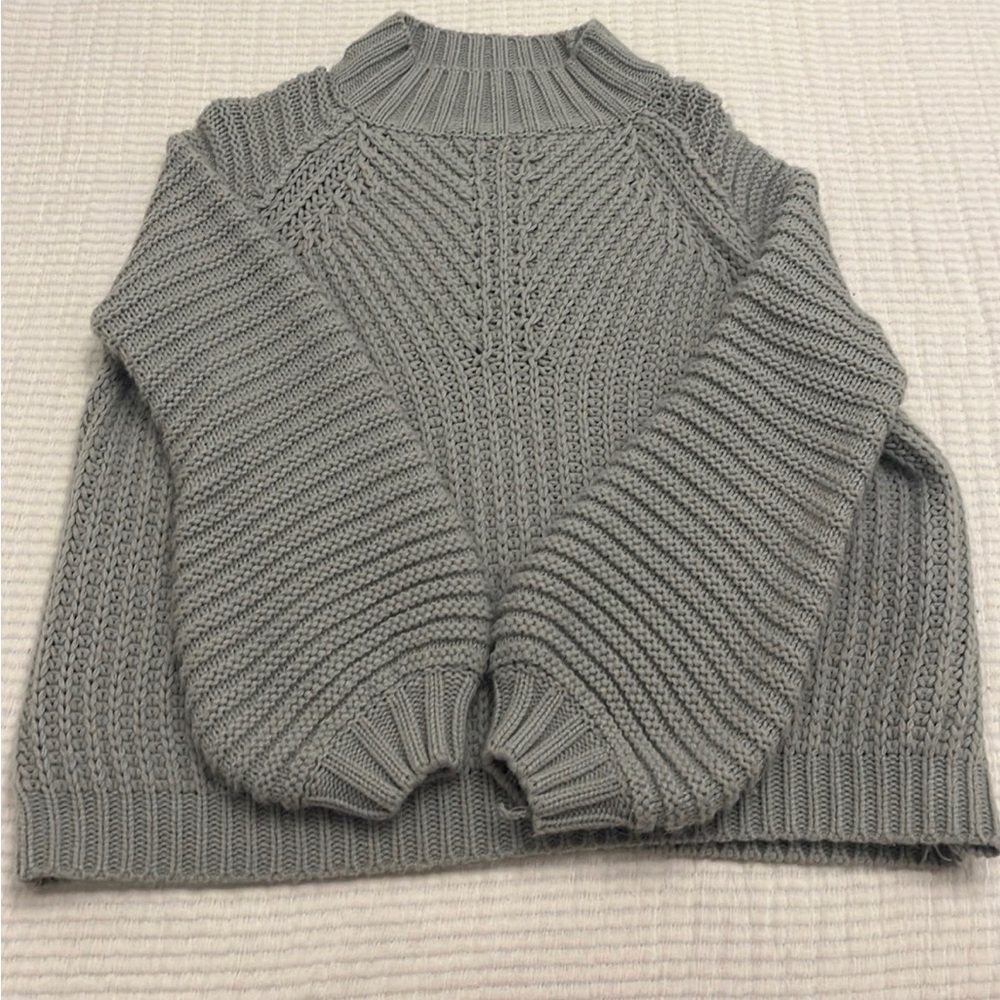 Gray knit sweater
